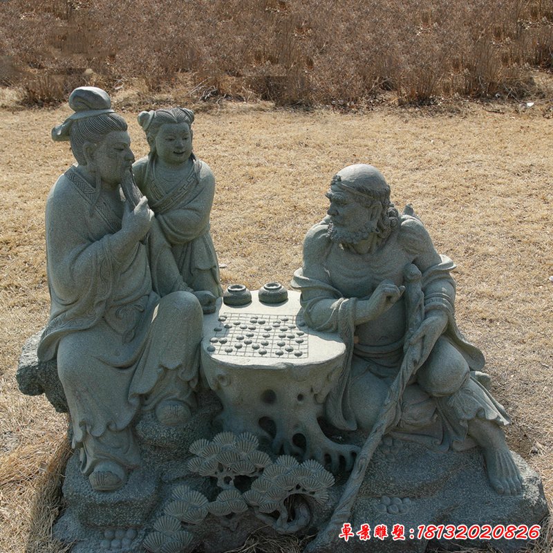 八仙下棋銅雕，公園小品銅雕 (2)