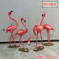 公園玻璃鋼火烈鳥動(dòng)物雕塑